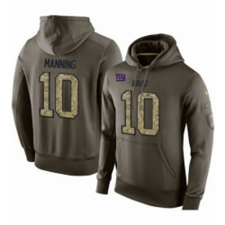 NFL Nike New York Giants 10 Eli Manning Green Salute To Service Mens Pullover Hoodie