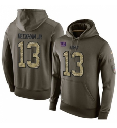 NFL Nike New York Giants 13 Odell Beckham Jr Green Salute To Service Mens Pullover Hoodie