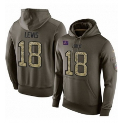 NFL Nike New York Giants 18 Roger Lewis Green Salute To Service Mens Pullover Hoodie