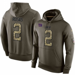 NFL Nike New York Giants 2 Aldrick Rosas Green Salute To Service Mens Pullover Hoodie