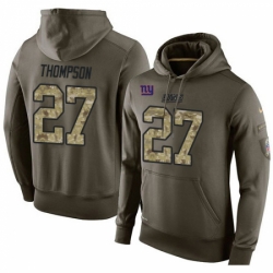 NFL Nike New York Giants 27 Darian Thompson Green Salute To Service Mens Pullover Hoodie