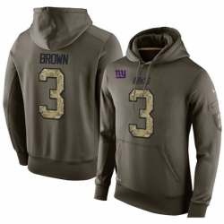NFL Nike New York Giants 3 Josh Brown Green Salute To Service Mens Pullover Hoodie