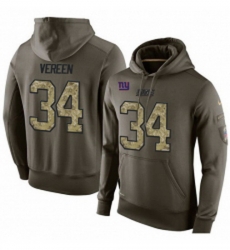NFL Nike New York Giants 34 Shane Vereen Green Salute To Service Mens Pullover Hoodie