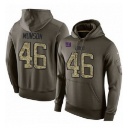 NFL Nike New York Giants 46 Calvin Munson Green Salute To Service Mens Pullover Hoodie