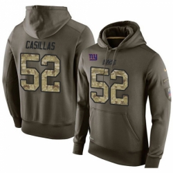 NFL Nike New York Giants 52 Jonathan Casillas Green Salute To Service Mens Pullover Hoodie