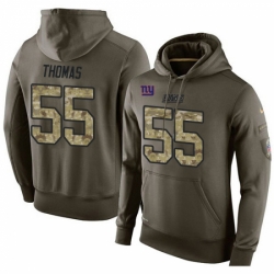 NFL Nike New York Giants 55 JT Thomas Green Salute To Service Mens Pullover Hoodie
