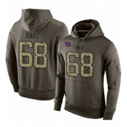 NFL Nike New York Giants 68 Bobby Hart Green Salute To Service Mens Pullover Hoodie