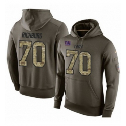 NFL Nike New York Giants 70 Weston Richburg Green Salute To Service Mens Pullover Hoodie