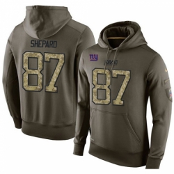 NFL Nike New York Giants 87 Sterling Shepard Green Salute To Service Mens Pullover Hoodie
