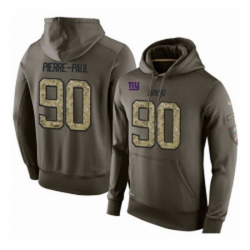 NFL Nike New York Giants 90 Jason Pierre Paul Green Salute To Service Mens Pullover Hoodie