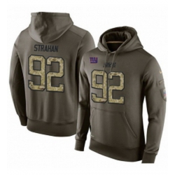 NFL Nike New York Giants 92 Michael Strahan Green Salute To Service Mens Pullover Hoodie