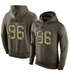 NFL Nike New York Giants 96 Jay Bromley Green Salute To Service Mens Pullover Hoodie