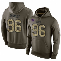 NFL Nike New York Giants 96 Jay Bromley Green Salute To Service Mens Pullover Hoodie