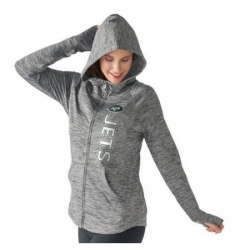 NFL New York Jets G III 4Her by Carl Banks Womens Recovery Full Zip Hoodie Heathered Gray