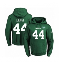 Football Mens New York Jets 44 Harvey Langi Green Name Number Pullover Hoodie