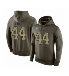 Football Mens New York Jets 44 Harvey Langi Green Salute To Service Pullover Hoodie