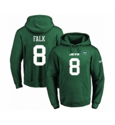 Football Mens New York Jets 8 Luke Falk Green Name Number Pullover Hoodie
