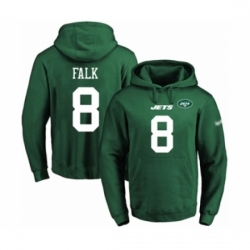 Football Mens New York Jets 8 Luke Falk Green Name Number Pullover Hoodie