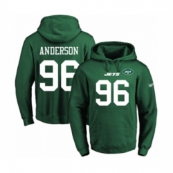 Football Mens New York Jets 96 Henry Anderson Green Name Number Pullover Hoodie