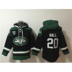 Men New York Jets 20 Breece Hall Black Ageless Must Have Lace Up Pullover Hoodie