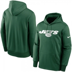 Men New York Jets Nike Fan Gear Wordmark Performance Pullover Hoodie Green