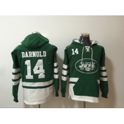 Men Nike New York Jets Sam Darnold #14 NFL Winter Thick Hoodie