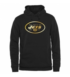 NFL Mens New York Jets Pro Line Black Gold Collection Pullover Hoodie