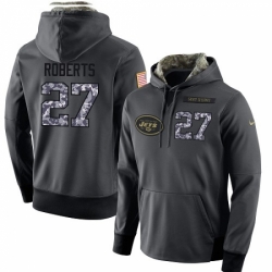 NFL Mens Nike New York Jets 27 Darryl Roberts Stitched Black Anthracite Salute to Service Player Performance Hoodie
