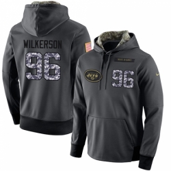 NFL Mens Nike New York Jets 96 Muhammad Wilkerson Elite Stitched Black Anthracite Salute to Service Player Performance Hoodie