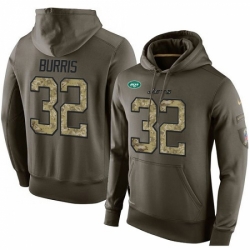 NFL Nike New York Jets 32 Juston Burris Green Salute To Service Mens Pullover Hoodie