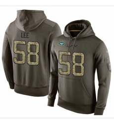 NFL Nike New York Jets 58 Darron Lee Green Salute To Service Mens Pullover Hoodie