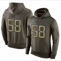 NFL Nike New York Jets 58 Darron Lee Green Salute To Service Mens Pullover Hoodie