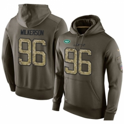 NFL Nike New York Jets 96 Muhammad Wilkerson Green Salute To Service Mens Pullover Hoodie