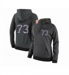 Football Womens Oakland Raiders 73 Maurice Hurst Stitched Black Anthracite Salute to Service Player Performance Hoodie
