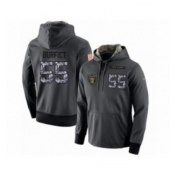 Football Mens Oakland Raiders 55 Vontaze Burfict Stitched Black Anthracite Salute to Service Player Performance Hoodie