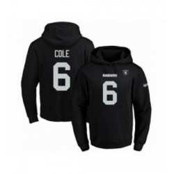Football Mens Oakland Raiders 6 AJ Cole Black Name Number Pullover Hoodie