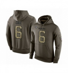 Football Mens Oakland Raiders 6 AJ Cole Green Salute To Service Pullover Hoodie