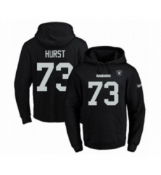 Football Mens Oakland Raiders 73 Maurice Hurst Black Name Number Pullover Hoodie