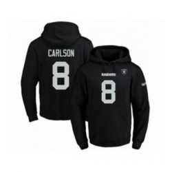 Football Mens Oakland Raiders 8 Daniel Carlson Black Name Number Pullover Hoodie