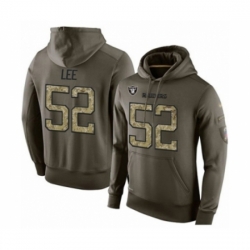 Football Oakland Raiders 52 Marquel Lee Green Salute To Service Mens Pullover Hoodie