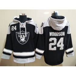Los Angeles Raiders Sitched Pullover Hoodie #24 Charles Woodson