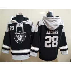 Los Angeles Raiders Sitched Pullover Hoodie #28 Josh Jacobs