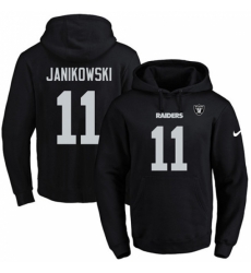 NFL Mens Nike Oakland Raiders 11 Sebastian Janikowski Black Name Number Pullover Hoodie