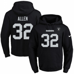 NFL Mens Nike Oakland Raiders 32 Marcus Allen Black Name Number Pullover Hoodie