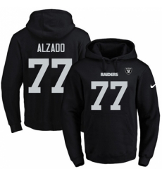 NFL Mens Nike Oakland Raiders 77 Lyle Alzado Black Name Number Pullover Hoodie
