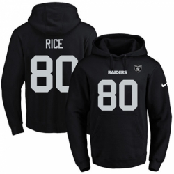 NFL Mens Nike Oakland Raiders 80 Jerry Rice Black Name Number Pullover Hoodie
