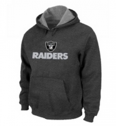 NFL Mens Nike Oakland Raiders Authentic Logo Pullover Hoodie Dark Grey