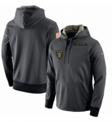 NFL Mens Oakland Raiders Nike Anthracite Salute to Service Player Performance Hoodie