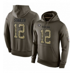 NFL Nike Oakland Raiders 12 Kenny Stabler Green Salute To Service Mens Pullover Hoodie