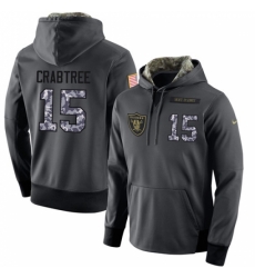 NFL Nike Oakland Raiders 15 Michael Crabtree Stitched Black Anthracite Salute to Service Player Performance Hoodie